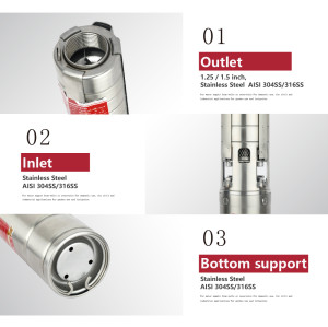 Z3SC-3 inch Solar-Powered Centrifugal Submersible Borehole Pump Stainless Steel Impeller Pump with MPPT Controller