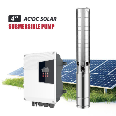Z4SC-4 inch Solar-Powered Centrifugal Submersible Borehole Pump Stainless Steel Impeller Pump with MPPT Controller