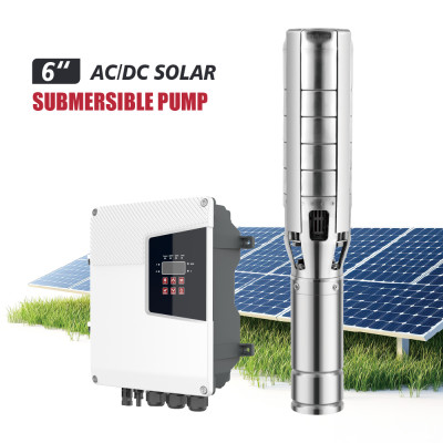Z4/6SC-6 inch Solar-Powered Centrifugal Submersible Borehole Pump Stainless Steel Impeller Pump with MPPT Controller