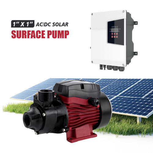 ZSQB-ADHY AC/DC Hybrid Solar-Powered Peripheral Surface Pump Solar Water Pump with MPPT Controller for Drinking Water