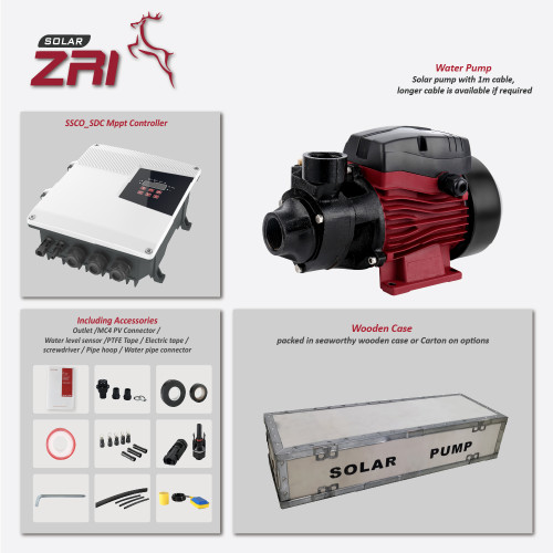 ZSQB-ADHY AC/DC Hybrid Solar-Powered Peripheral Surface Pump Solar Water Pump with MPPT Controller for Drinking Water