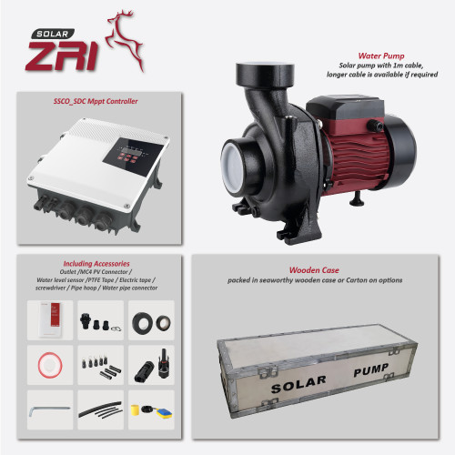 ZSHF-ADHY AC/DC Hybrid Solar Pump Centrigugal Surface Pump Solar Water Pump with MPPT Controller for Irrigation