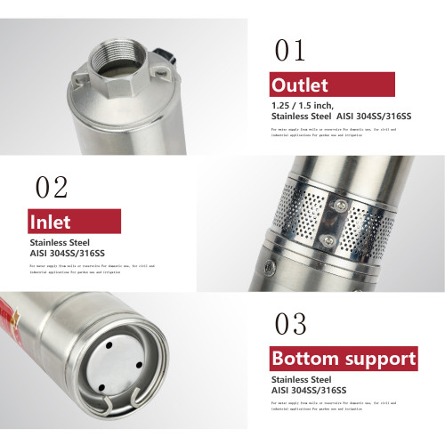 I3PC Built-in MPPT Controller 3 inch Solar-Powered High Standard Centrifugal Submersible Borehole Solar Pump Plastic Impeller Pump