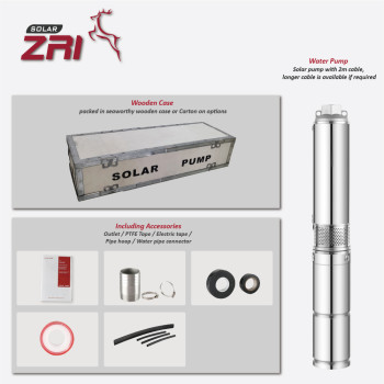 I3PC Built-in MPPT Controller 3 inch Solar-Powered High Standard Centrifugal Submersible Borehole Solar Pump Plastic Impeller Pump