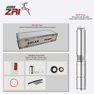 I3PC Built-in MPPT Controller 3 inch Solar-Powered High Standard Centrifugal Submersible Borehole Solar Pump Plastic Impeller Pump
