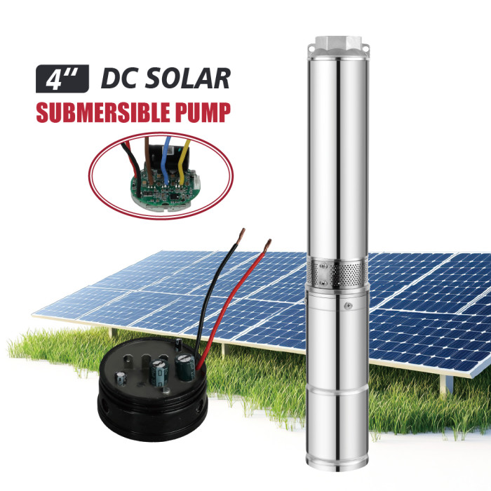 I4PC Built-in MPPT Controller 4 inch Solar-Powered Centrifugal Submersible Borehole Pump Plastic Impeller Pump