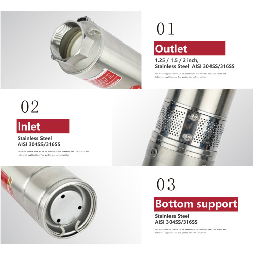 I4PC Built-in MPPT Controller 4 inch Solar-Powered Centrifugal Submersible Borehole Pump Plastic Impeller Pump
