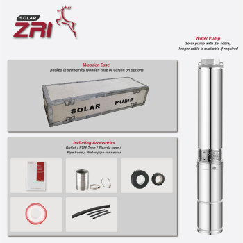 I4PC Built-in MPPT Controller 4 inch Solar-Powered Centrifugal Submersible Borehole Pump Plastic Impeller Pump
