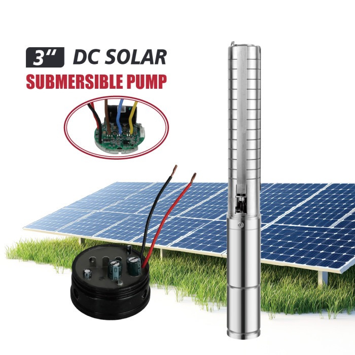 I3SC Built-in MPPT Controller 3 inch Solar-Powered Centrifugal Submersible Borehole Pump Stainless Steel Impeller Pump