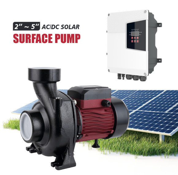ZSHF-ADHY AC/DC Hybrid Solar Pump Centrigugal Surface Pump Solar Water Pump with MPPT Controller for Irrigation