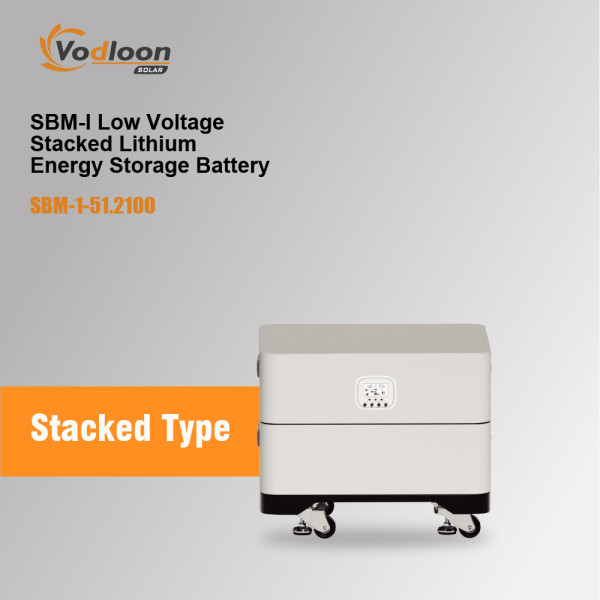 SBM-I 51.2V/100AH Low Voltage Stacked Lithium Battery With Hybrid Inverter 5.5KW/10KW