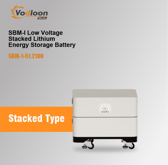 SBM-I 51.2V/100AH Low Voltage Stacked Lithium Battery With Hybrid Inverter 5.5KW/10KW