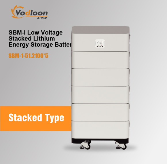 SBM-I 51.2V/500AH Low Voltage Stacked Lithium Battery With Hybrid Inverter 5.5KW/10KW