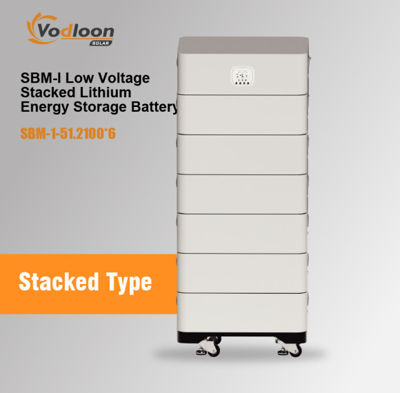 SBM-I 51.2V/600AH Low Voltage Stacked Lithium Battery With Hybrid Inverter 5.5KW/10KW
