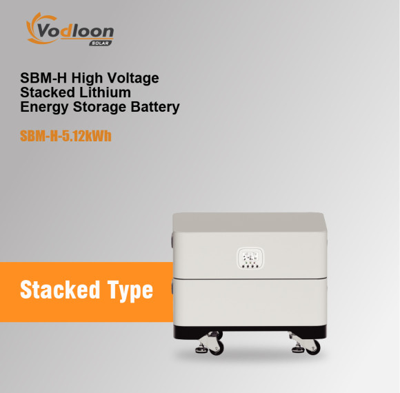 SBM-H 102.4V/50AH High Voltage Stacked Lithium Battery With Hybrid Inverter 5.5KW/10KW