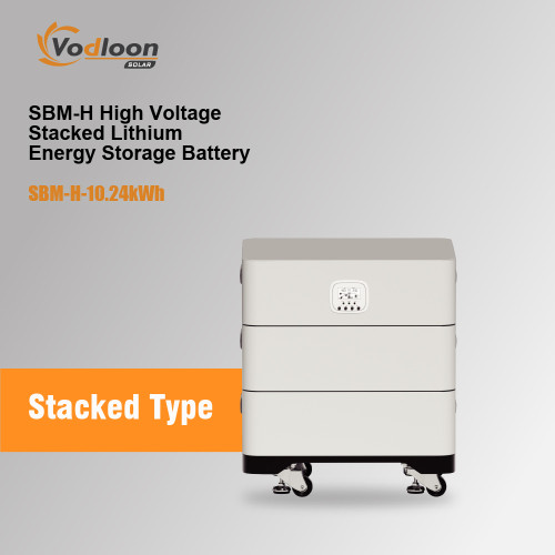 SBM-H 102.4V/100AH High Voltage Stacked Lithium Battery With Hybrid Inverter 5.5KW/10KW