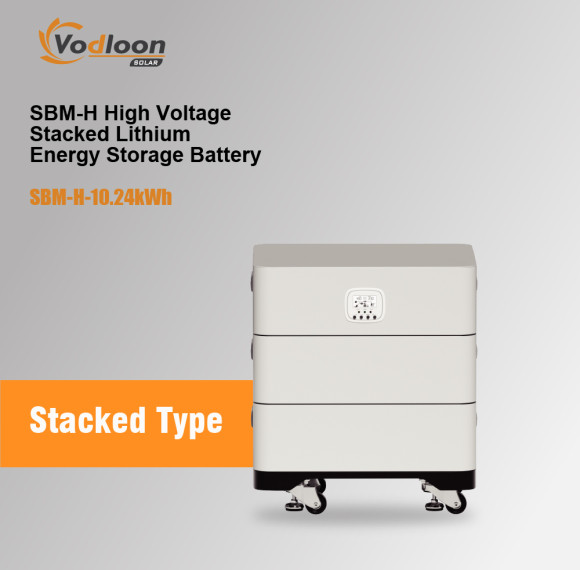 SBM-H 102.4V/100AH High Voltage Stacked Lithium Battery With Hybrid Inverter 5.5KW/10KW