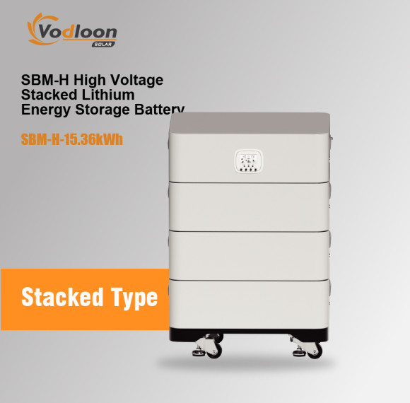 SBM-H 102.4V/150AH High Voltage Stacked Lithium Battery With Hybrid Inverter 5.5KW/10KW