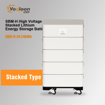 SBM-H 102.4V/200AH High Voltage Stacked Lithium Battery With Hybrid Inverter 5.5KW/10KW