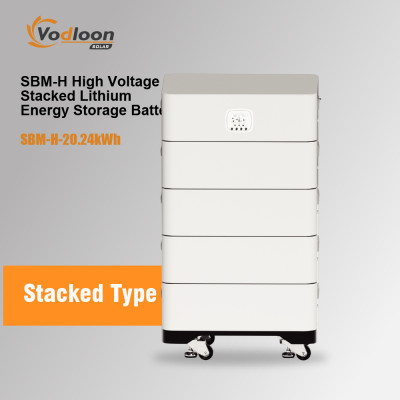 SBM-H 102.4V/200AH High Voltage Stacked Lithium Battery With Hybrid Inverter 5.5KW/10KW
