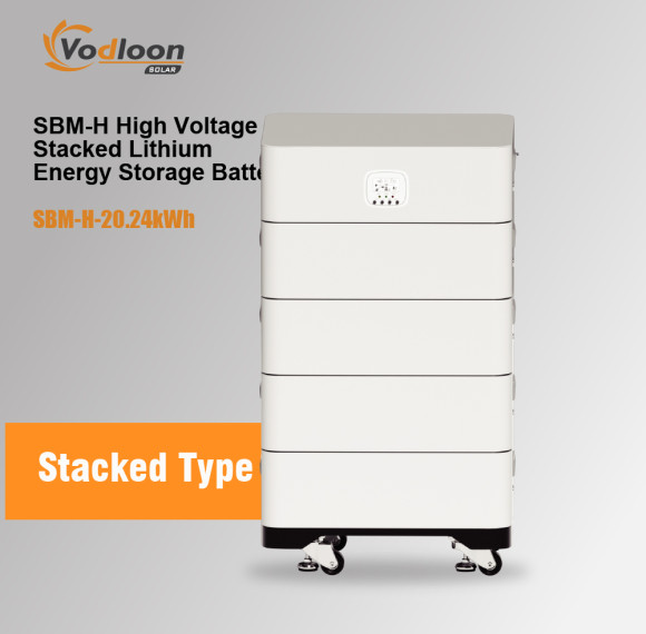 SBM-H 102.4V/200AH High Voltage Stacked Lithium Battery With Hybrid Inverter 5.5KW/10KW