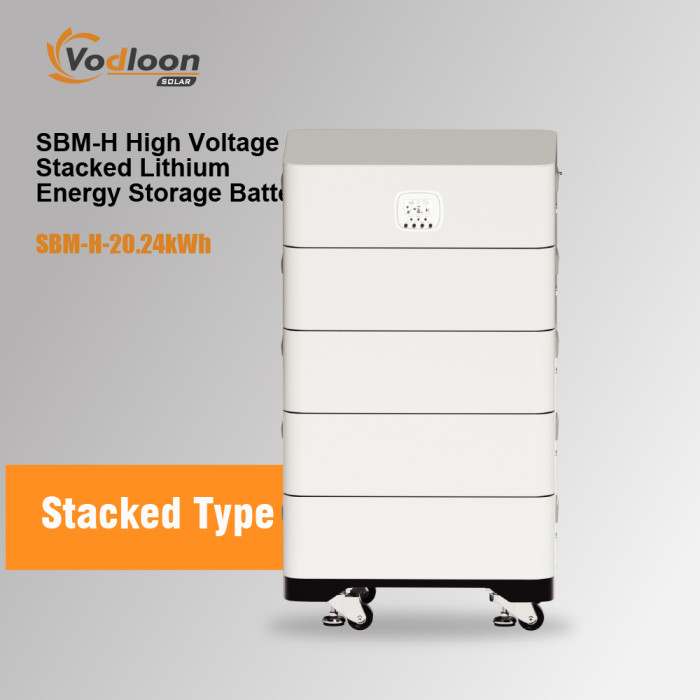 SBM-H 102.4V/200AH High Voltage Stacked Lithium Battery With Hybrid Inverter 5.5KW/10KW