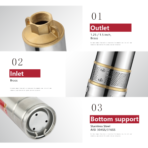 S4PC(b)-4 Inch Solar Submersible Borehole Pump Plastic Impeller Pump with MPPT Controller