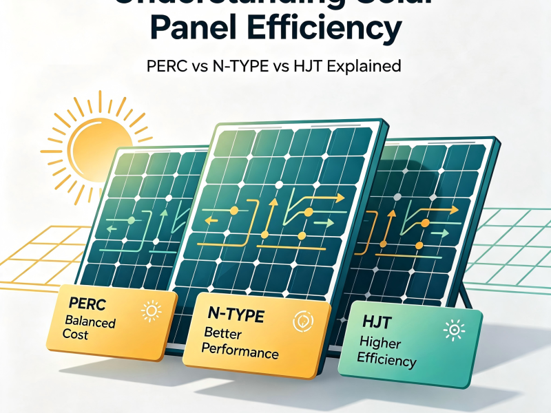 Understanding Solar Panel Efficiency: PERC vs N-TYPE vs HJT Explained