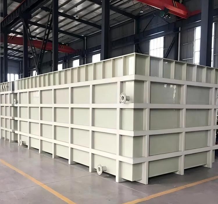 Thermoplastic tank fabrication for industrial water treatment systems