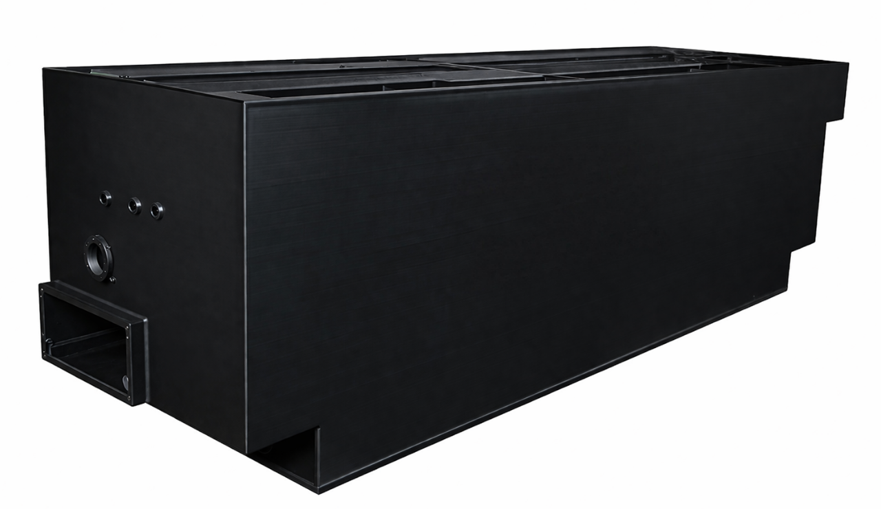 Tanques industriales de polietileno HDPE para extinción de incendios, tanques de almacenamiento grandes, fábrica con entorno realista.