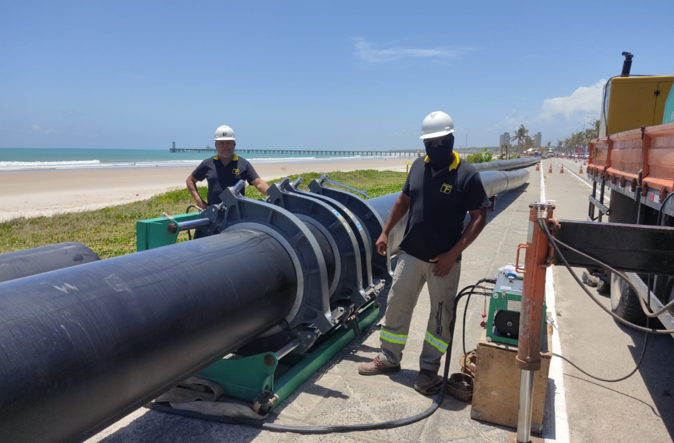 Pipe butt fusion machine used in large HDPE infrastructure project