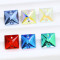 Square crystal glass hand-sewn beads | Crystal jewelry accessories