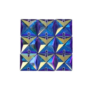 Square crystal glass hand-sewn beads | Crystal jewelry accessories