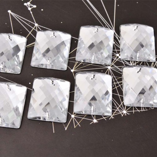 Rectangular right angle 2 Hole Flatback Rhinestone |Acrylic flat-bottomed double-hole rectangular drill |Imitation acrylic