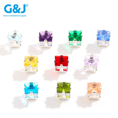 Four-claw square rhinestone | accessory  claw stone | jewelry accessorie  | sew on rhinestones