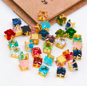 Four-claw square rhinestone | accessory claw stone | jewelry accessorie | sew on rhinestones
