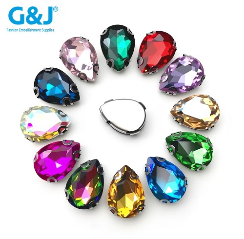 Four-claw design, teardrop-shaped rhinestone  | accessory claw stone | jewelry accessorie | sew on rhinestones