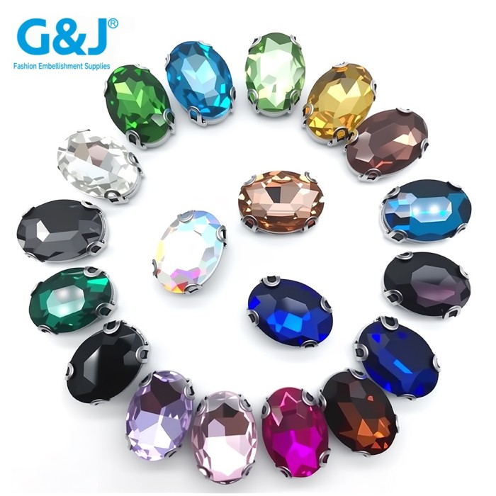 D-claws, four oval ears | accessory claw stone | jewelry accessorie | sew on rhinestones