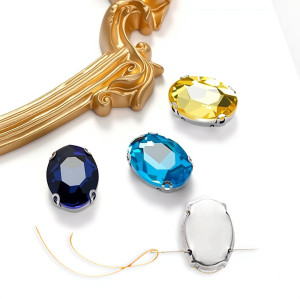 D-claws, four oval ears  | accessory claw stone | jewelry accessorie | sew on rhinestones