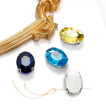 D-claws, four oval ears  | accessory claw stone | jewelry accessorie | sew on rhinestones