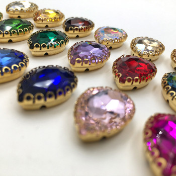 Teardrop shape Wave Claw Rhinestone  | accessory claw stone | jewelry accessorie | sew on rhinestones