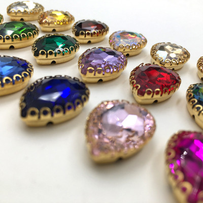 Teardrop shape Wave Claw Rhinestone  | accessory claw stone | jewelry accessorie | sew on rhinestones