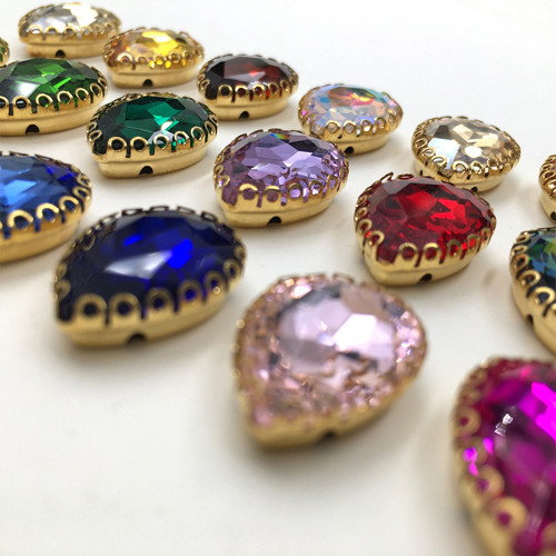 Teardrop shape Wave Claw Rhinestone  | accessory claw stone | jewelry accessorie | sew on rhinestones