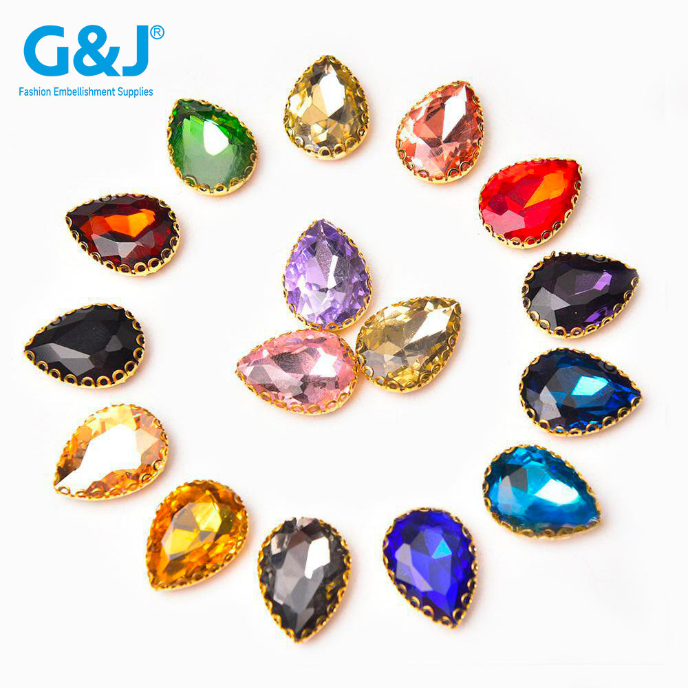 Teardrop shape Wave Claw Rhinestone | accessory claw stone | jewelry accessorie | sew on rhinestones