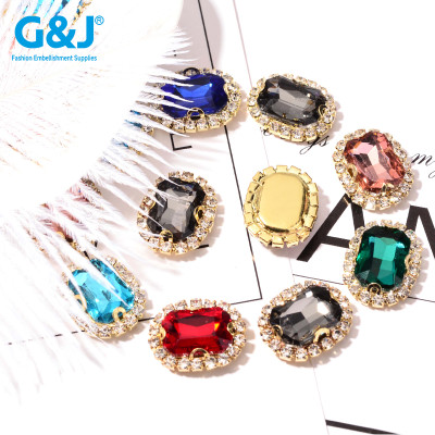 rectangle Claw Rhinestone with chain | accessory claw stone | jewelry accessorie | sew on rhinestones