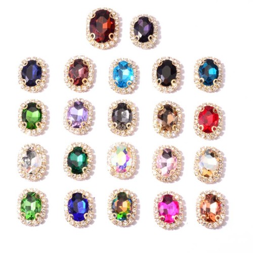 oval Claw Rhinestone with Chain | accessory claw stone | jewelry accessorie | sew on rhinestones