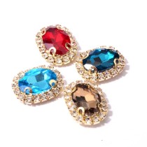 oval Claw Rhinestone with Chain |  accessory claw stone | jewelry accessorie | sew on rhinestones