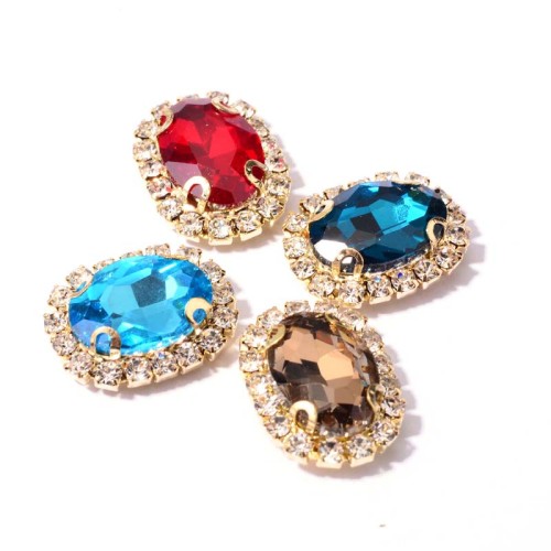 oval Claw Rhinestone with Chain | accessory claw stone | jewelry accessorie | sew on rhinestones