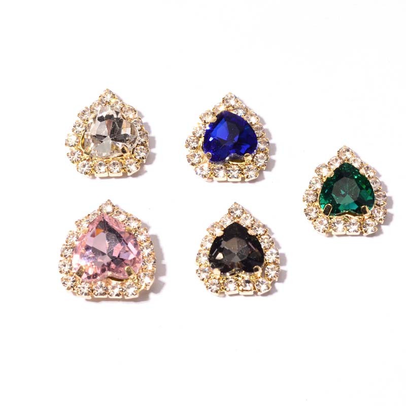 Heart-shaped Claw Rhinestone with chain