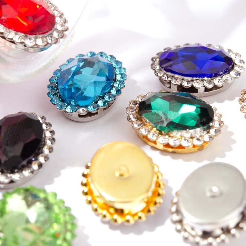 oval Sunflower Claw Rhinestones 